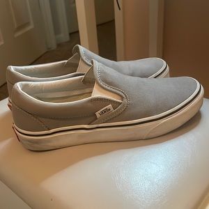vans grey slip ons! size 7.5 womens